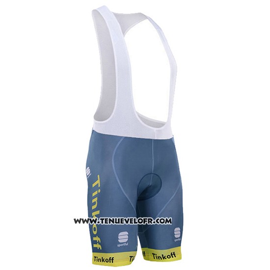 2016 Maillot Ciclismo Tinkoff Lider Jaune et Blanc Manches Courtes et Cuissard